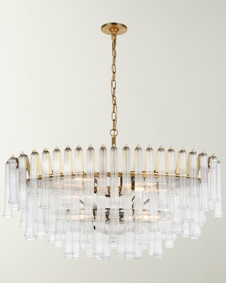 Visual Comfort Launceton Modern Classic Burnished Brass Metal Oval  Chandelier Oversized (Greater than 35 W)