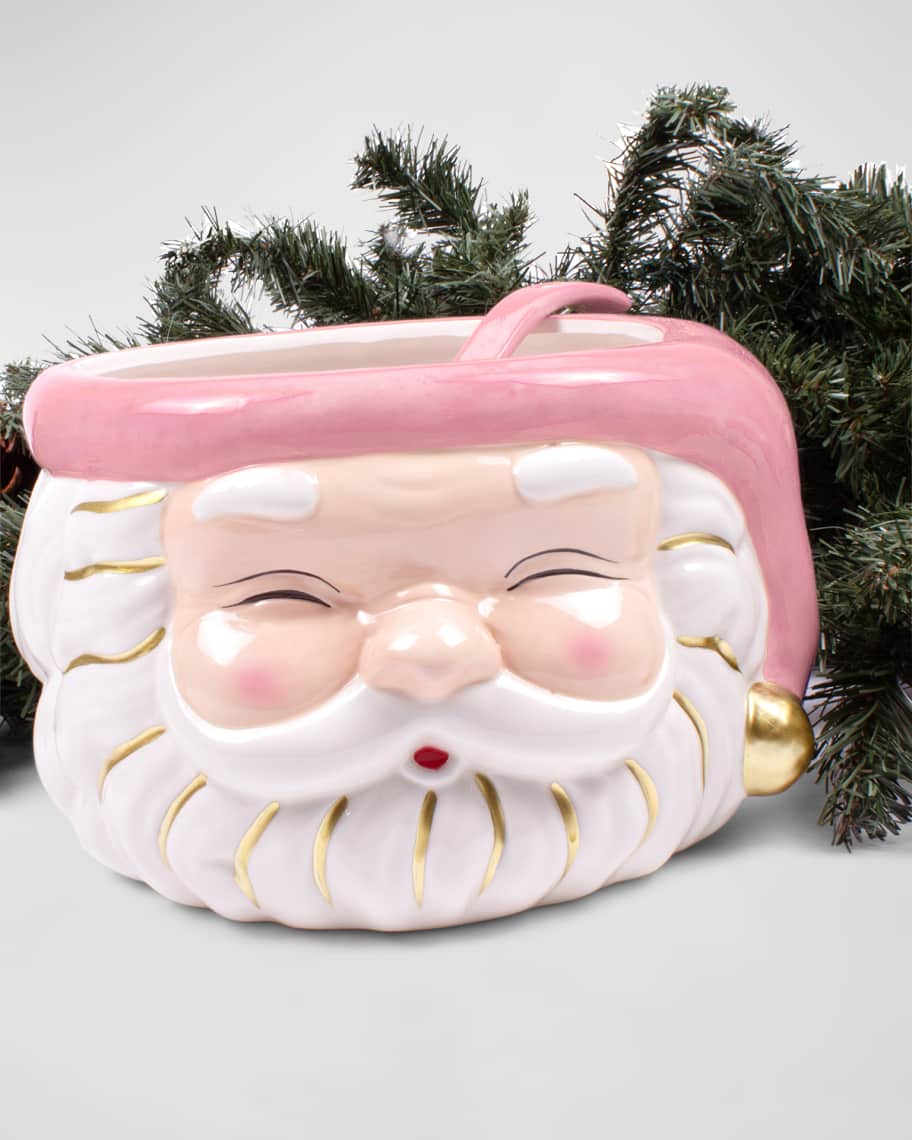 8 Oak Lane Pink Santa Punch Bowl Horchow