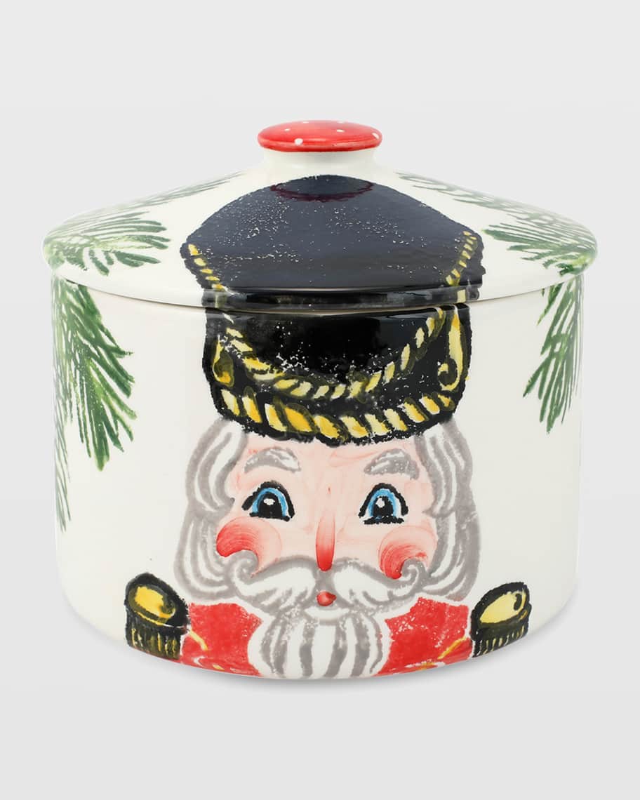 Vietri Nutcracker Christmas Biscotti Jar Horchow