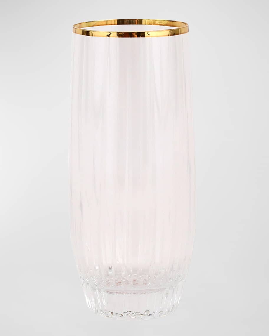 Image 1 of 2: Natalia Gold Rim Highball Glass, 14 oz.