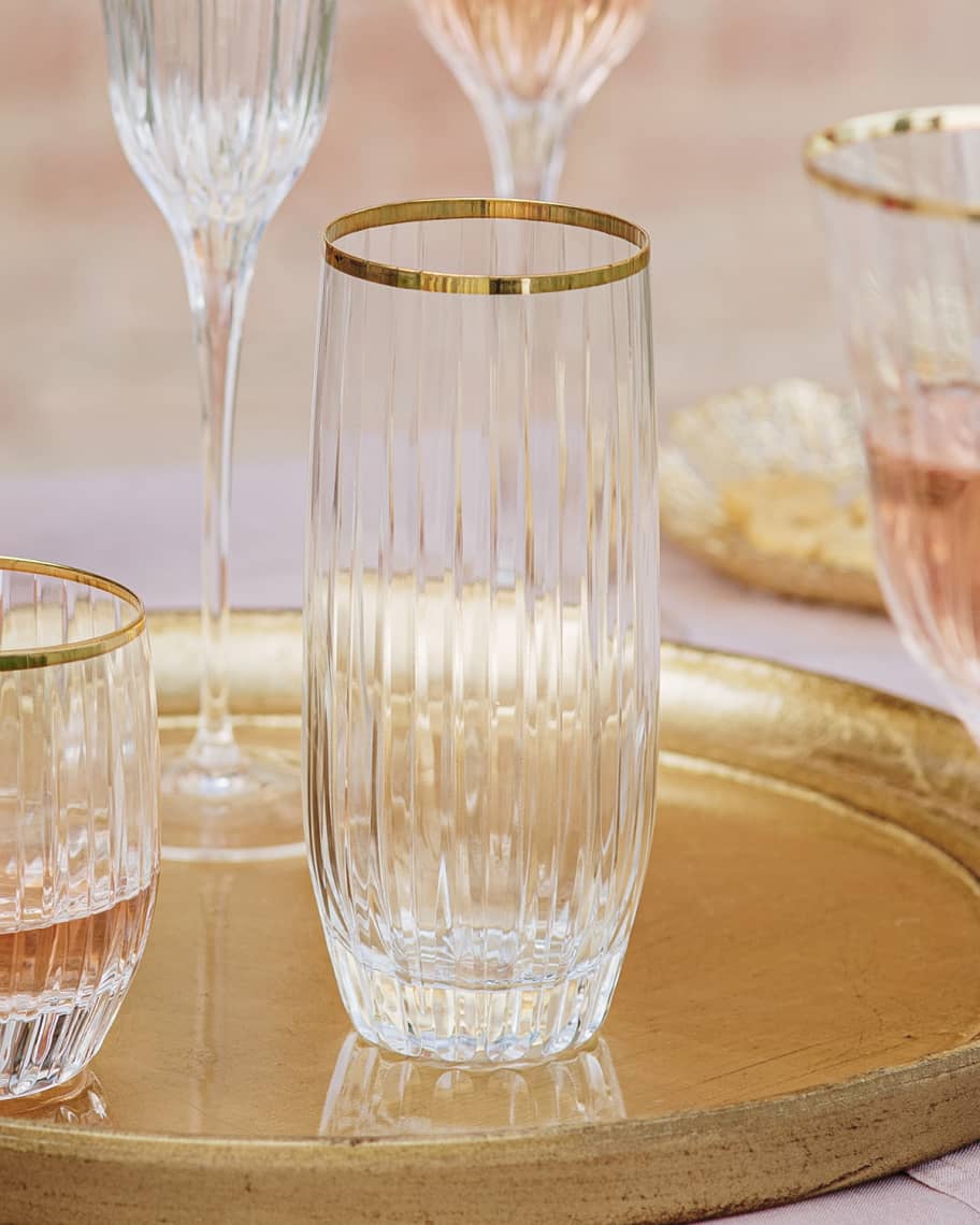 Image 2 of 2: Natalia Gold Rim Highball Glass, 14 oz.