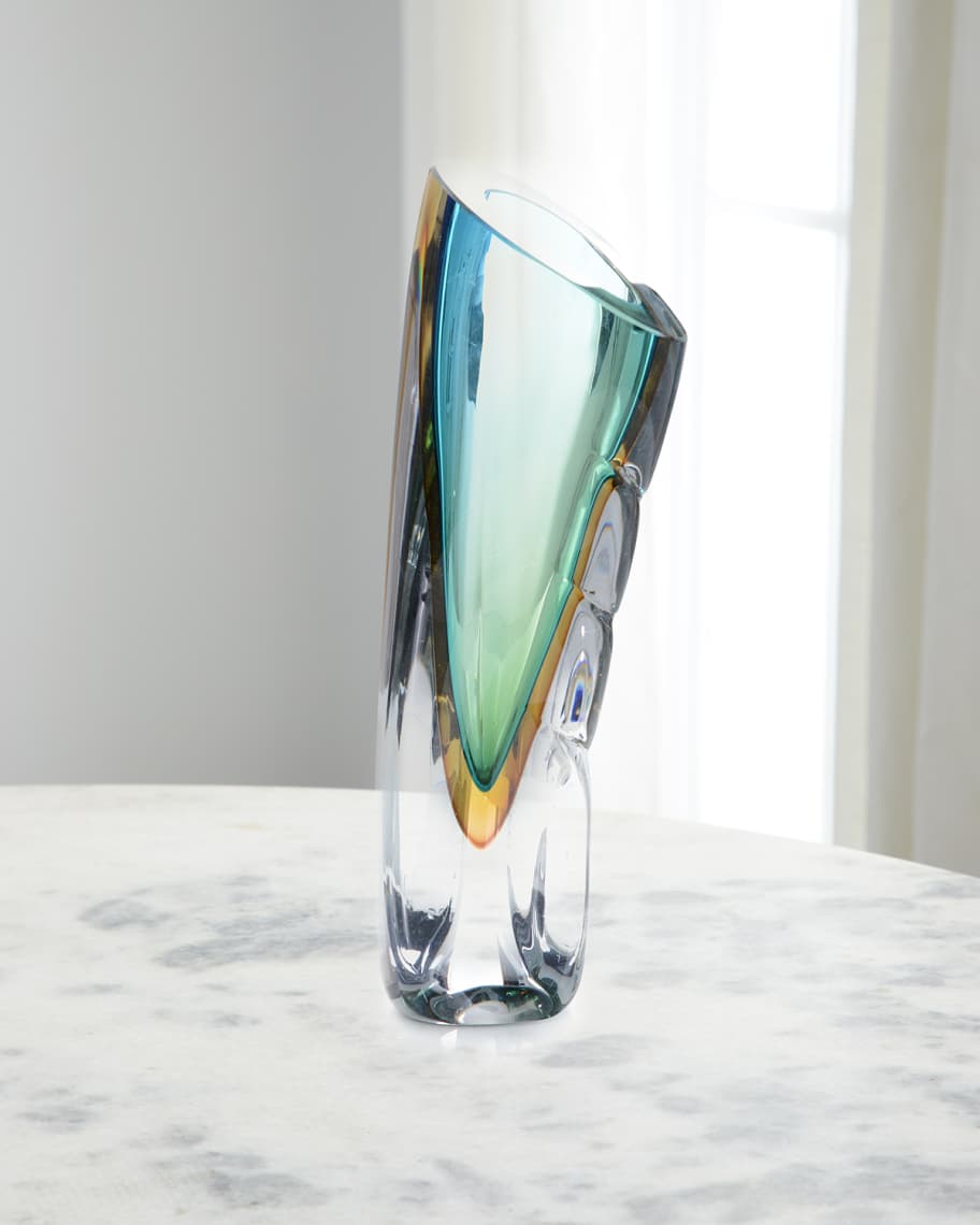 JohnRichard Collection HandBlown Curved Glass Vase II Horchow