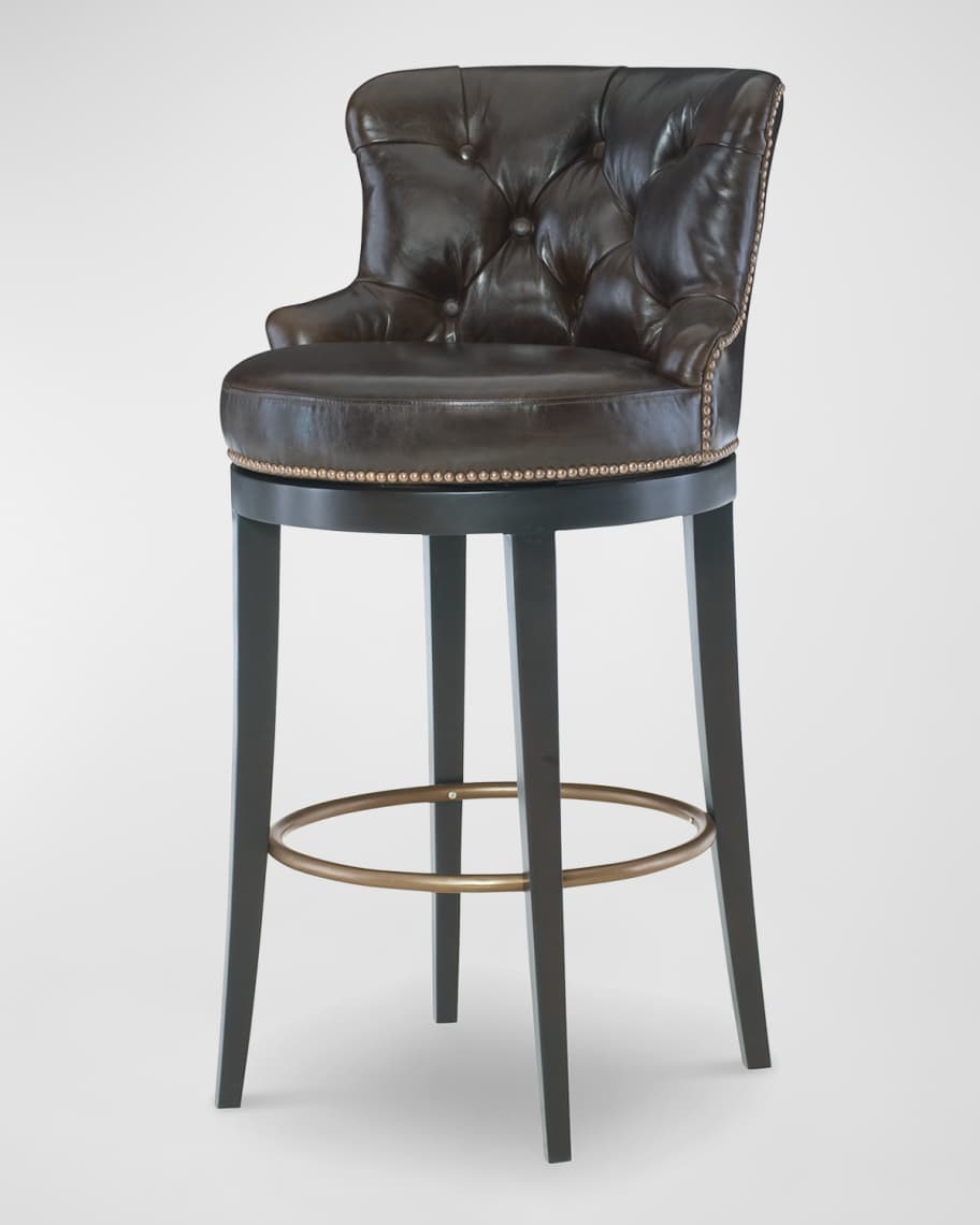Century Furniture Forte Swivel Leather Bar Stool 31