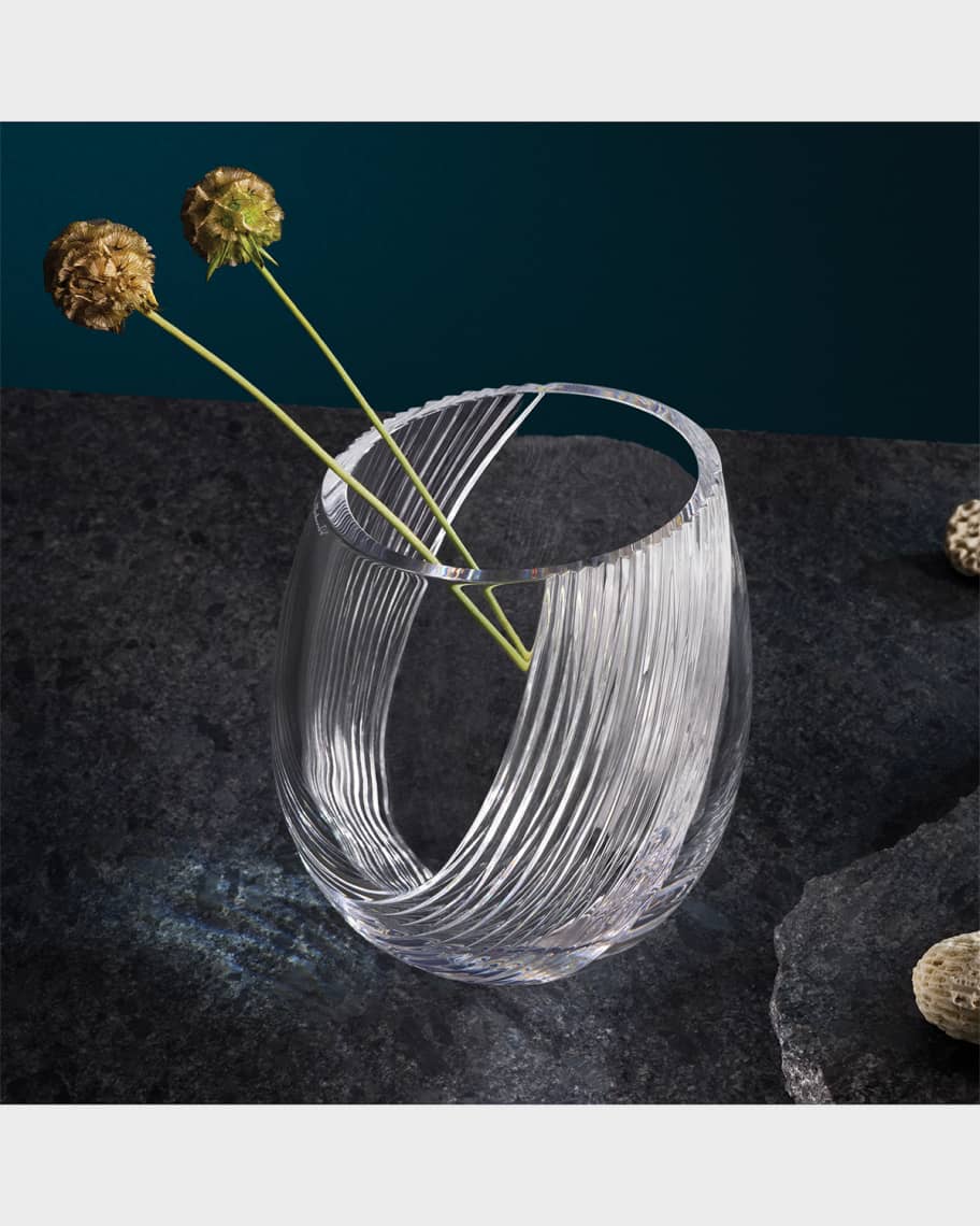 Image 2 of 2: Wave Crystal Vase, 7.5"
