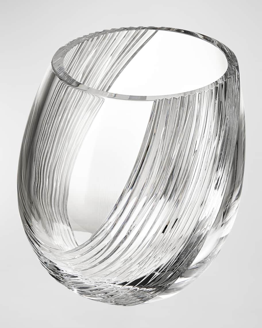 Image 1 of 2: Wave Crystal Vase, 7.5"