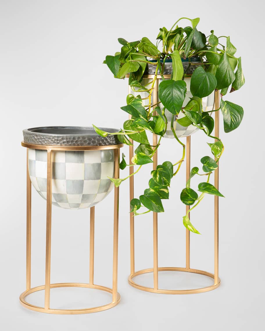 Image 2 of 2: Sterling Stripe Plant Stand, Tall