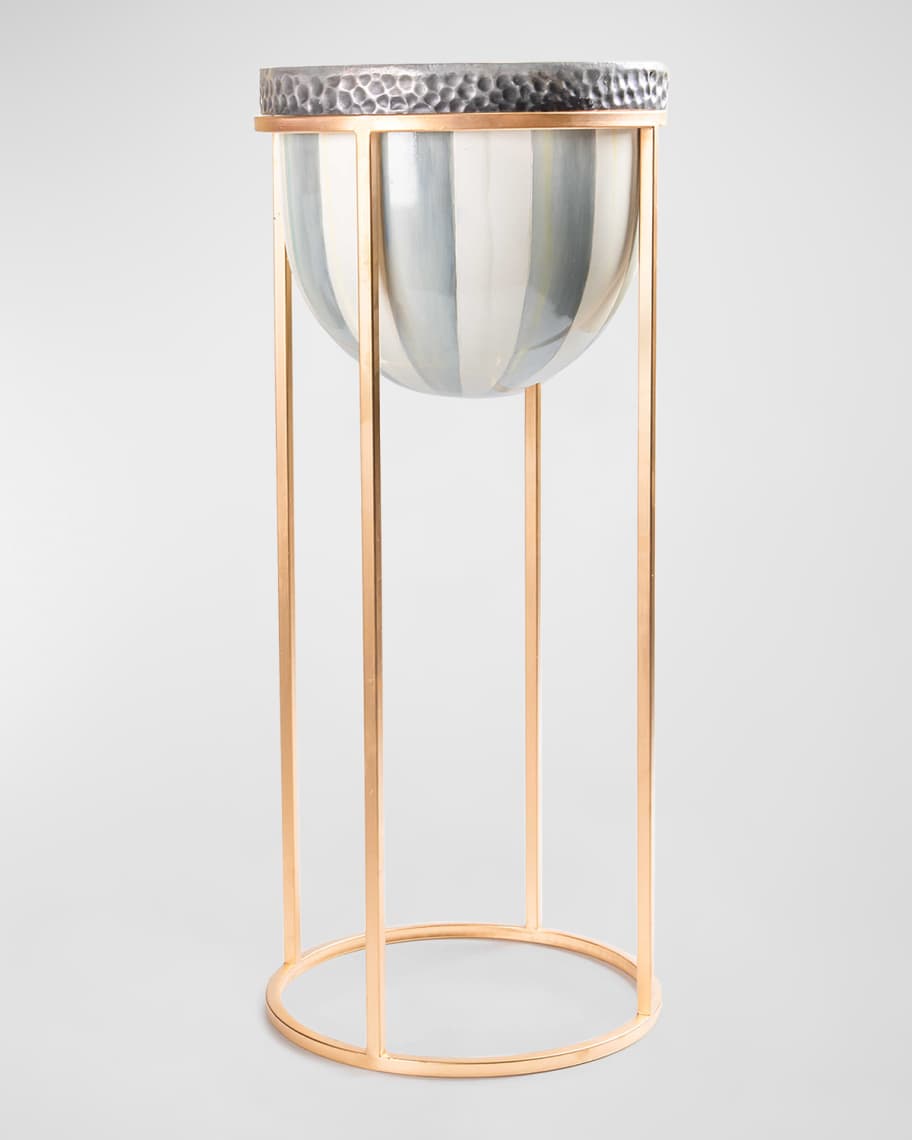 Image 1 of 2: Sterling Stripe Plant Stand, Tall