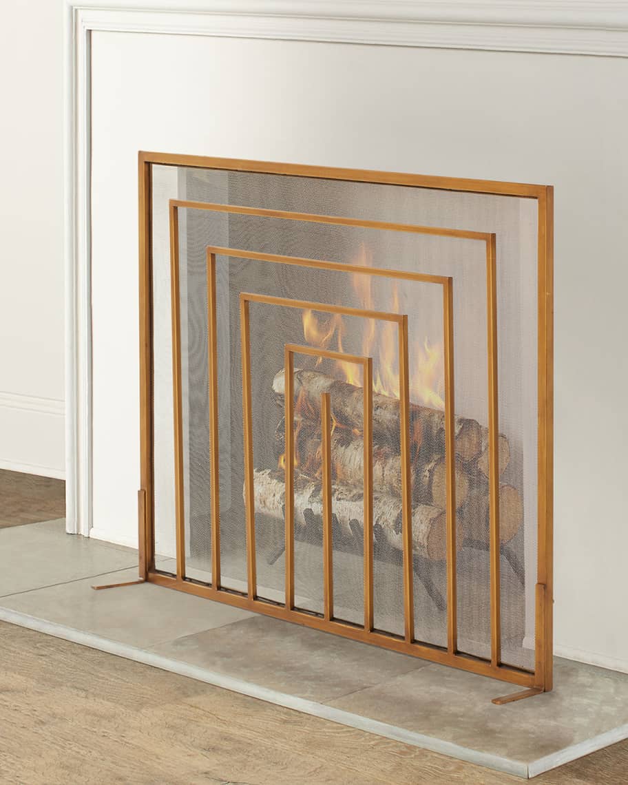 Image 1 of 2: Dark Golden Niki Fireplace Screen 