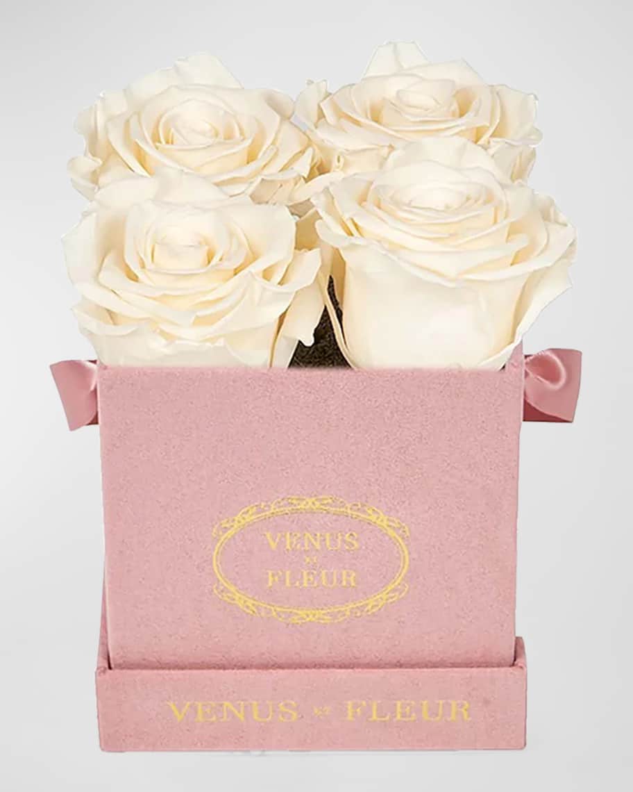 Image 1 of 1: Classic Petit Square Rose Box - Pink Suede