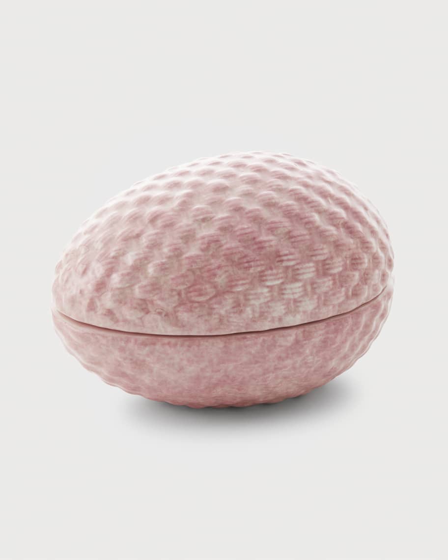 Image 1 of 3: Pink Wicker-Textured Easter Egg Box 