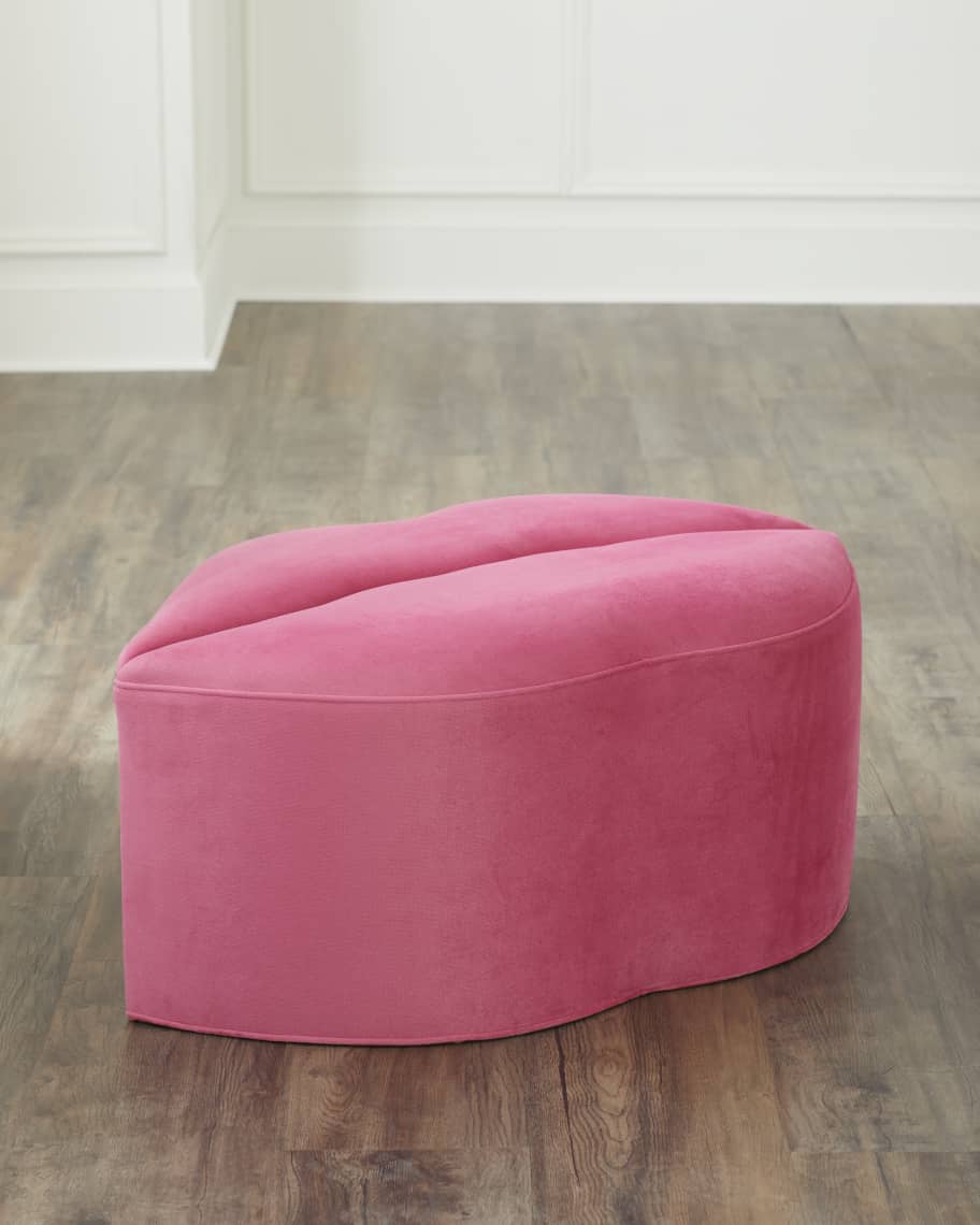 Pink half moon ottoman discount