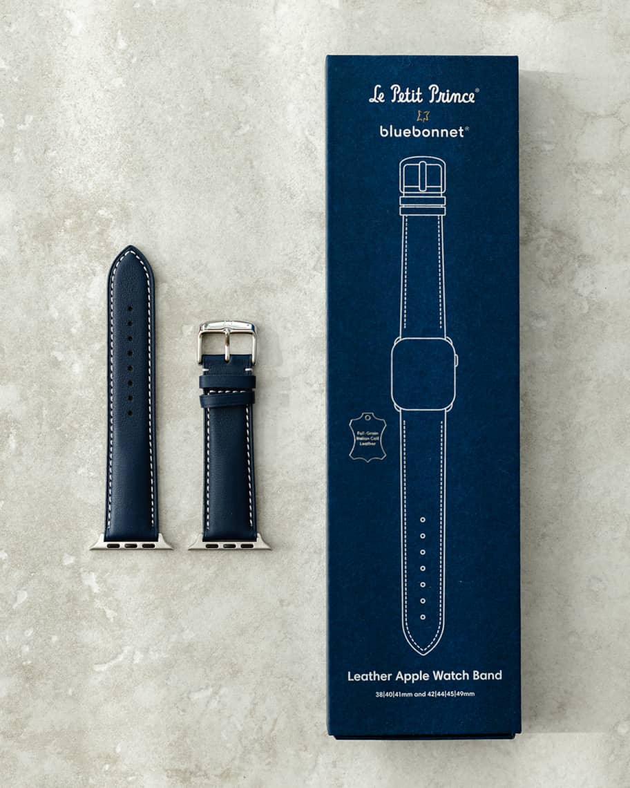 Le Petit Prince x Bluebonnet Italian Leather Apple Watch Band - Midnight Blue 42mm | 44mm | 45mm | 49mm