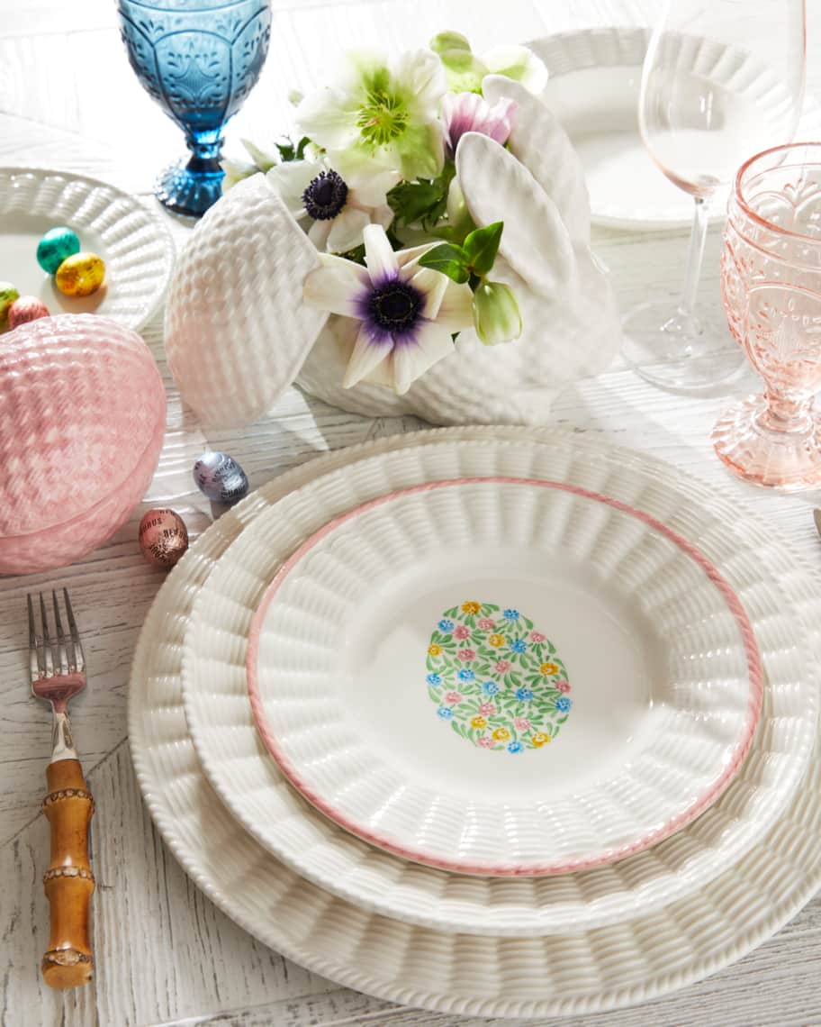 Image 2 of 2: White Wicker Salad/Dessert Plate