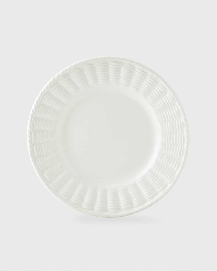 Image 1 of 2: White Wicker Salad/Dessert Plate