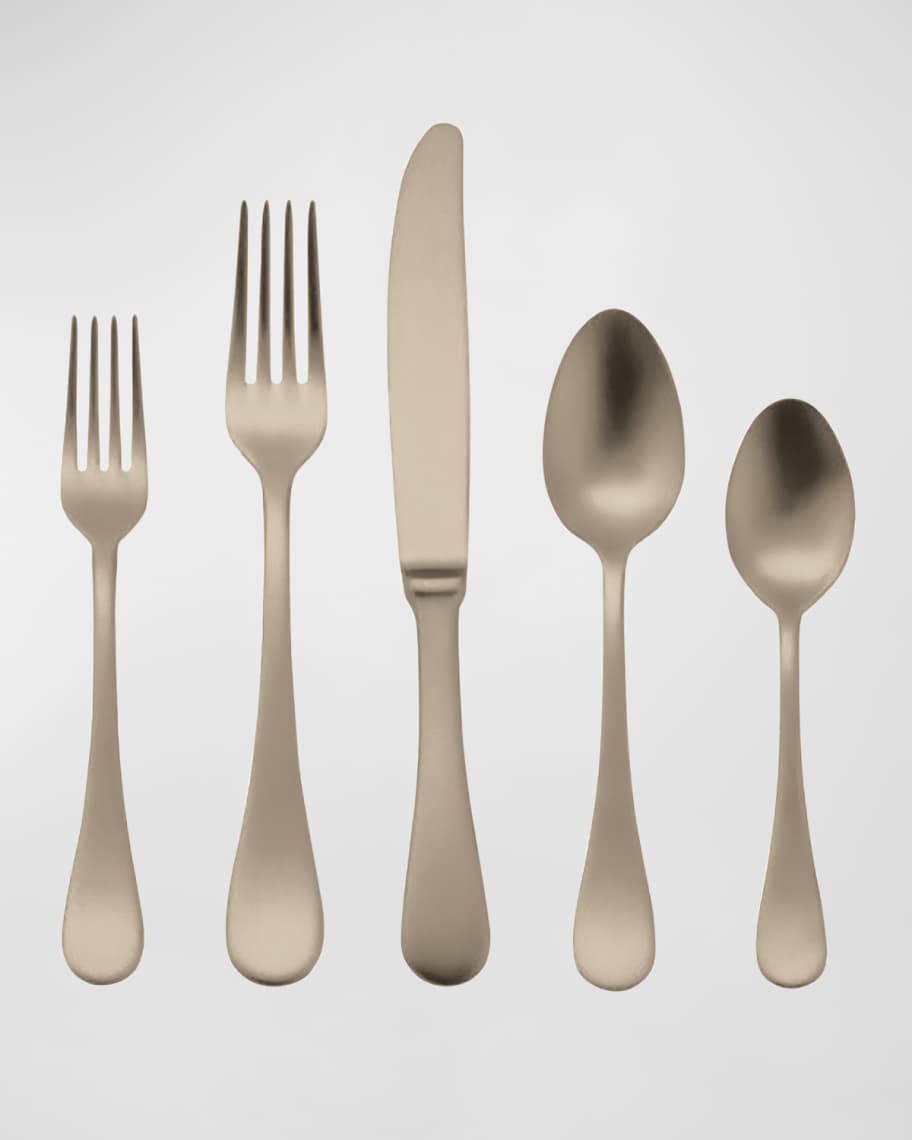 Image 1 of 1: Brescia Ice Champagne 5-Piece Flatware Set