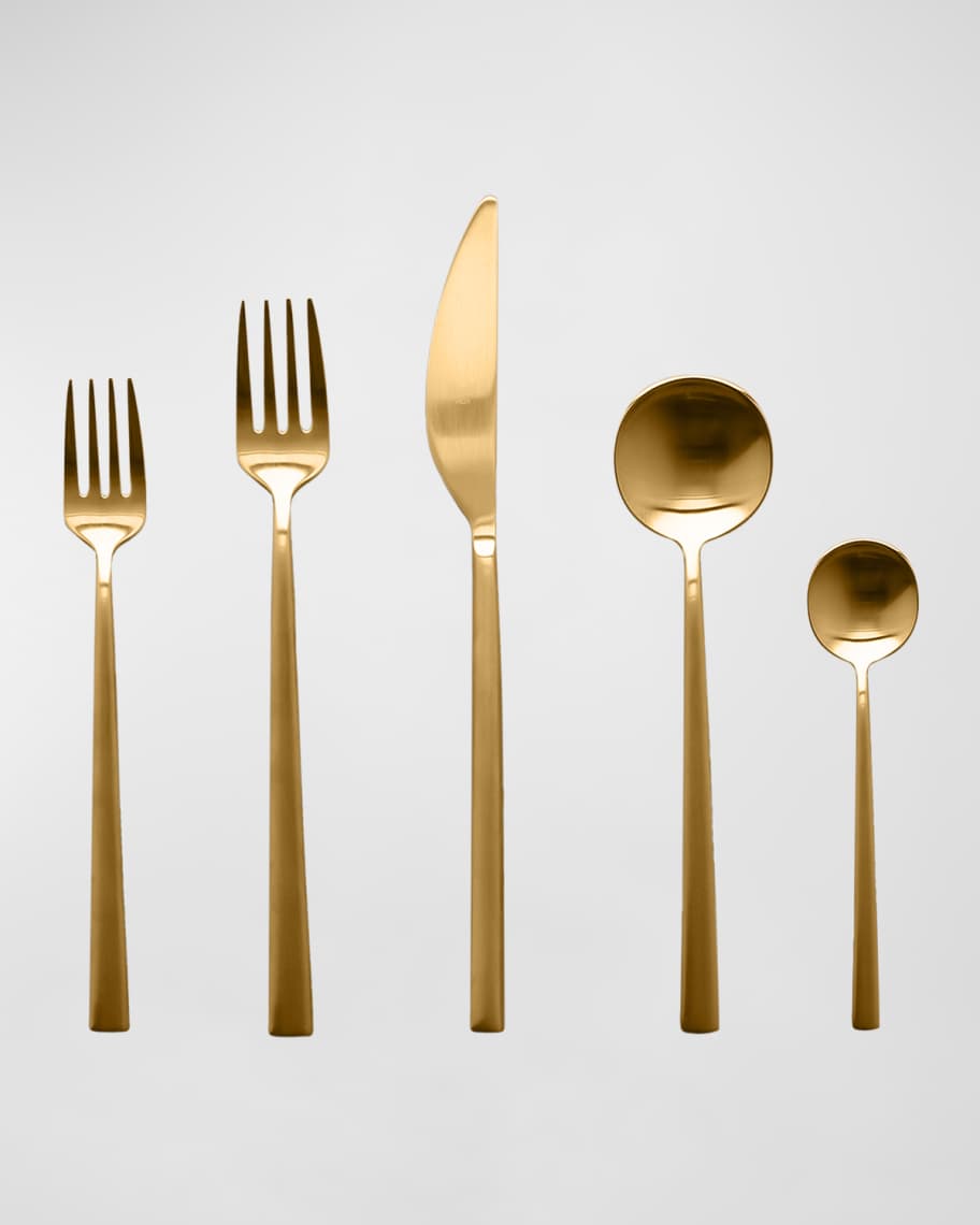 Image 1 of 2: Movida Oro Ice 5-Piece Flatware Set 