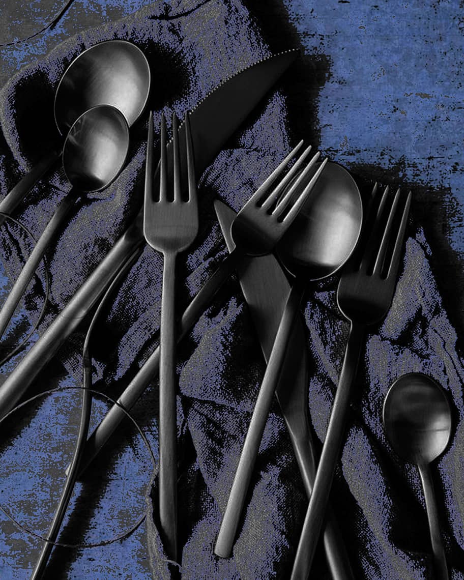 Image 2 of 2: Due 20-Piece Flatware Set - Ice Oro Nero