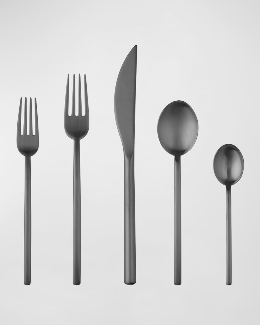 Image 1 of 2: Due 20-Piece Flatware Set - Ice Oro Nero