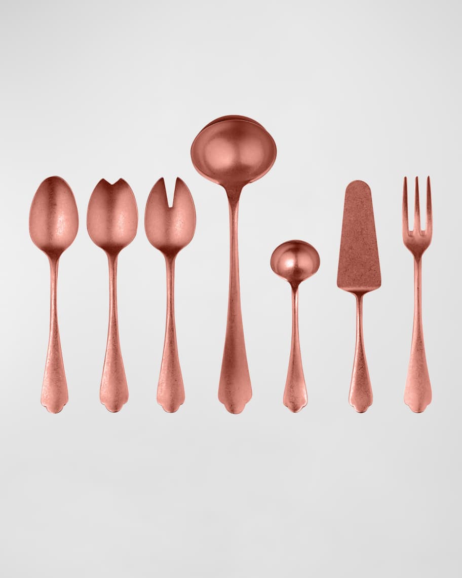 Image 1 of 2: Dolce Vita 7-Piece Serve Flatware Set - Pewter Bronze
