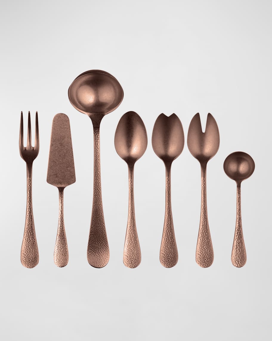 Image 1 of 2: Epoque Pewter Bronze 7-Piece Serving Set 