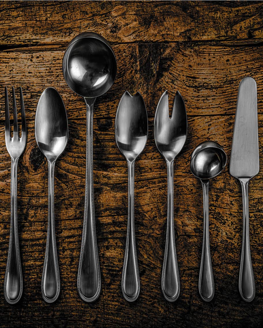 Image 2 of 2: Perla Ice Oro Nero 20-Piece Flatware Set 