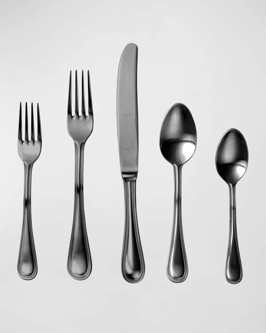 Image 1 of 2: Perla Ice Oro Nero 20-Piece Flatware Set 