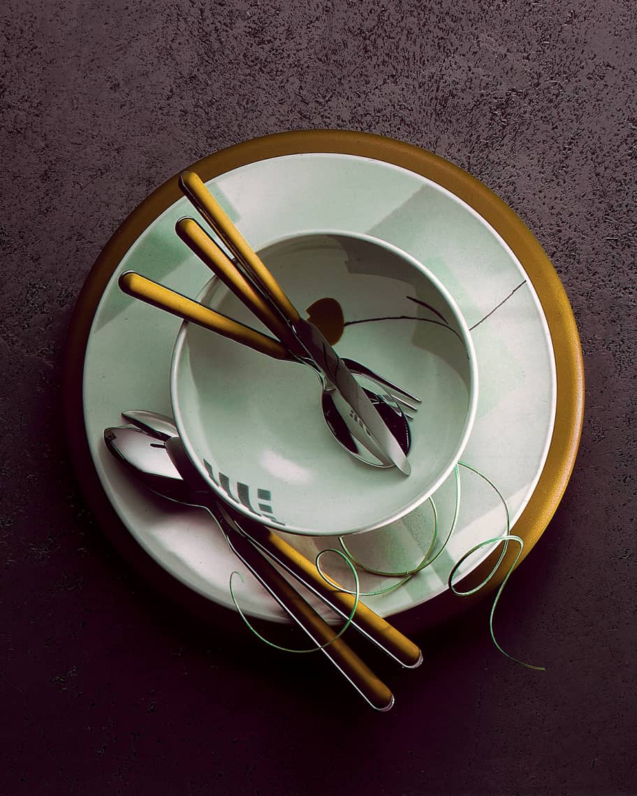 Image 2 of 2: Fantasia Mustard 20-Piece Flatware Set 