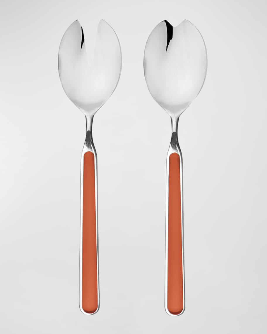 Image 1 of 2: Fantasia Rust 2-Piece Salad Serving Set 