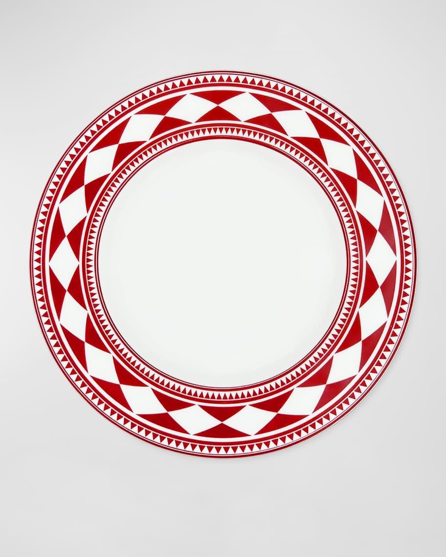 Image 1 of 1: Fez Crimson Rimmed Salad Plates - Set of 4