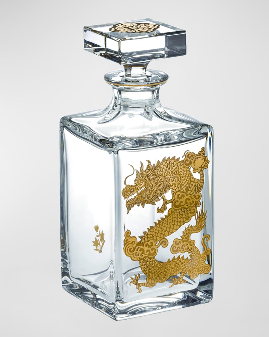 Vista Alegre Whiskey Decanter With Golden Dragon | Horchow