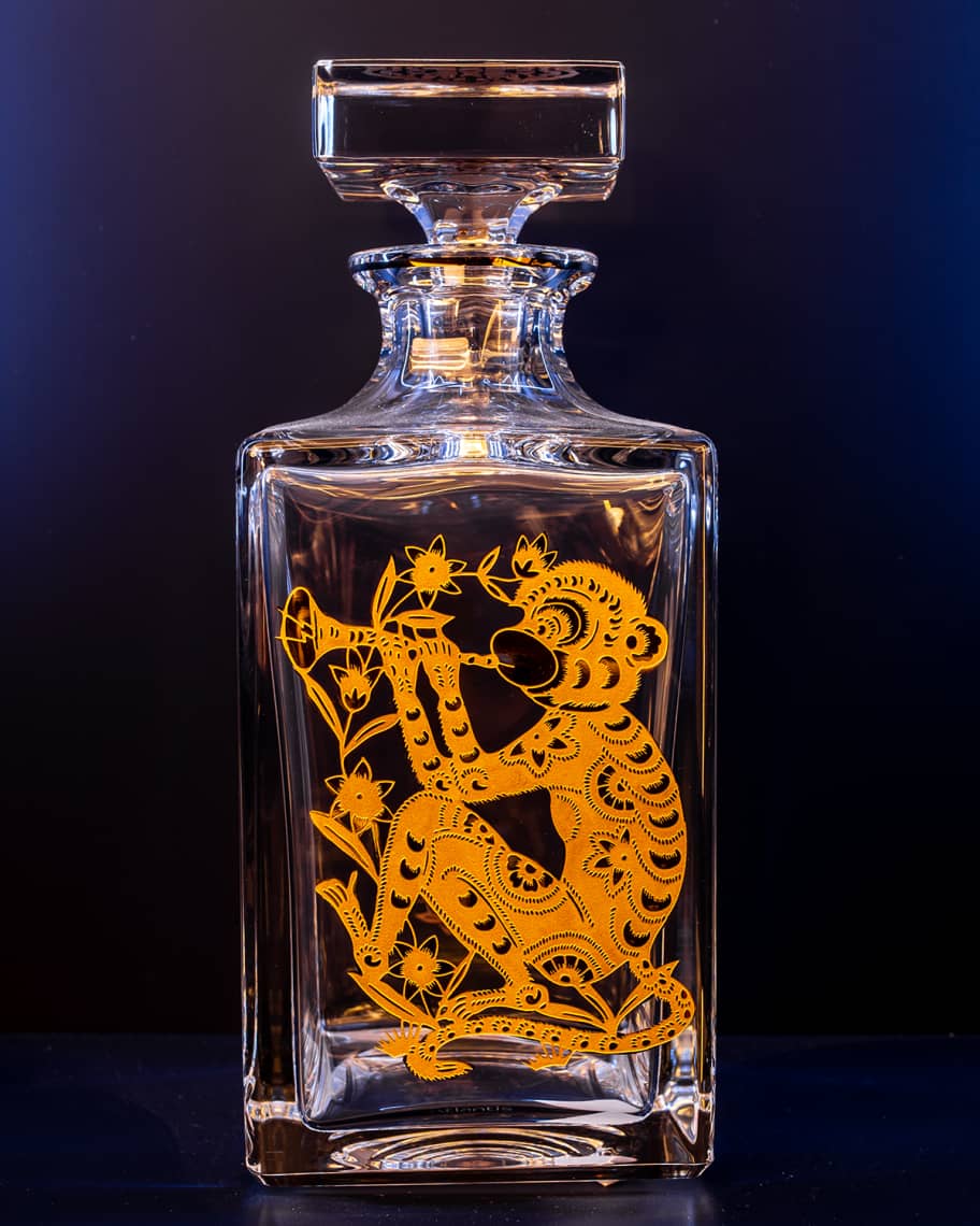 Image 3 of 3: Whiskey Decanter With Golden Monkey 