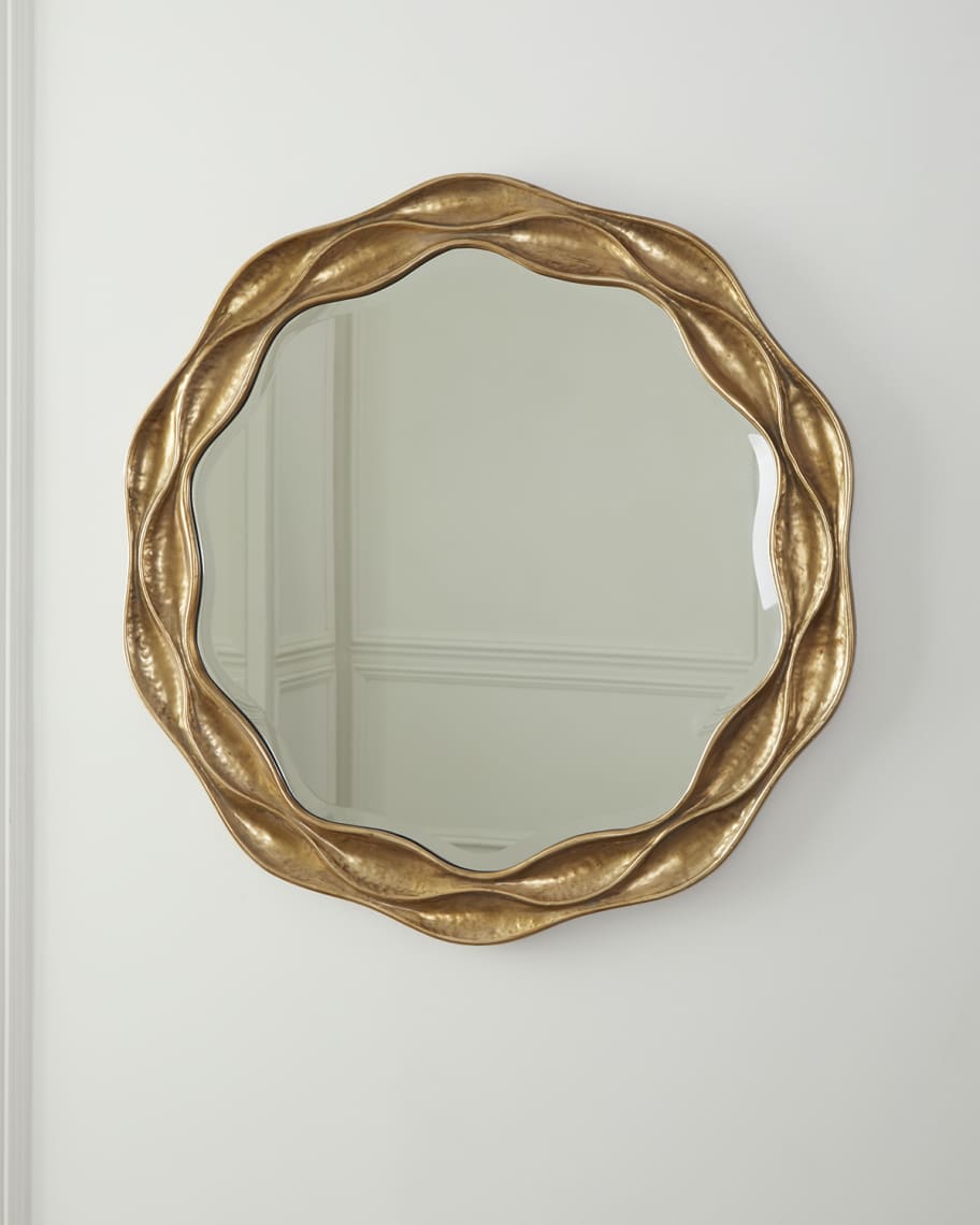 Image 1 of 2: Gold Ripple Mirror