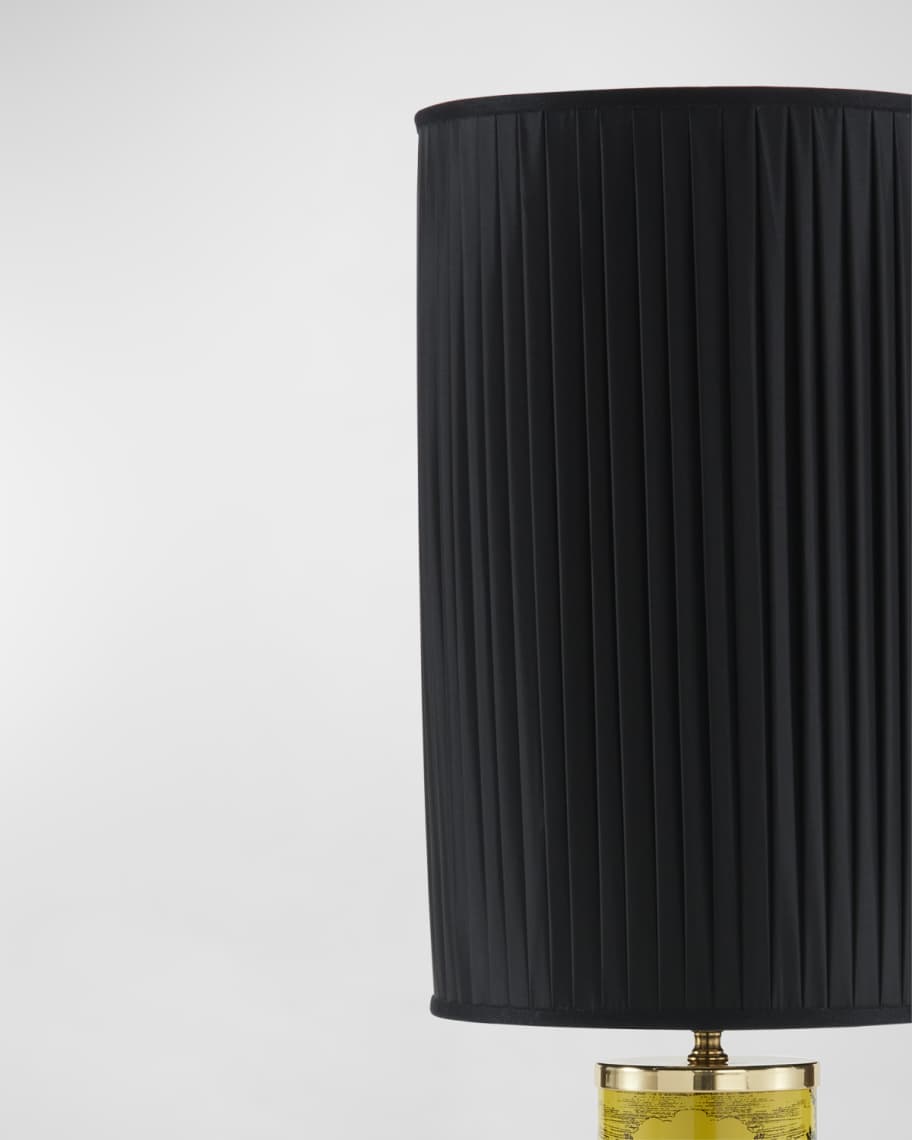 Image 2 of 3: Cylindrical Pleated Lampshade