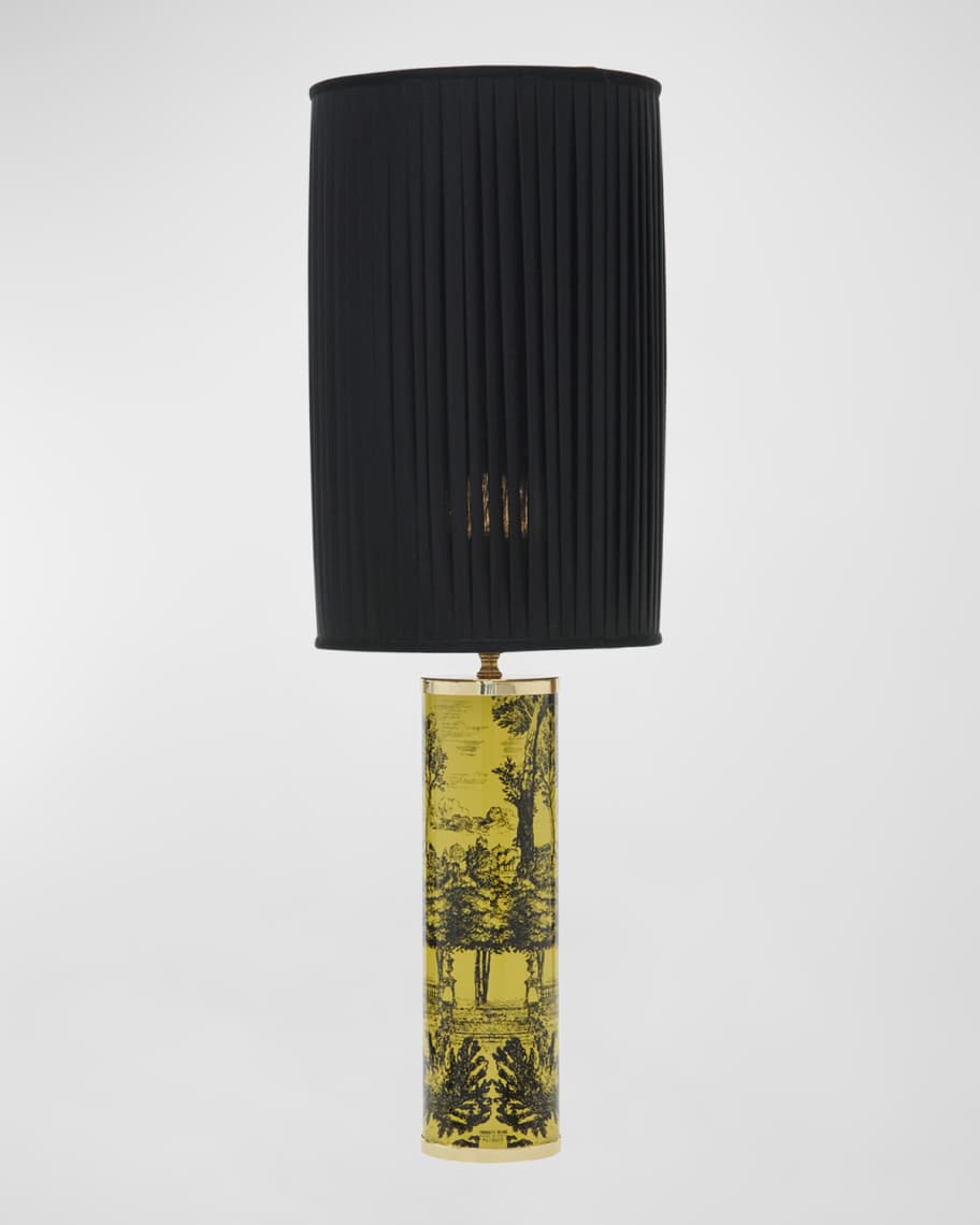 Image 1 of 3: Cylindrical Pleated Lampshade
