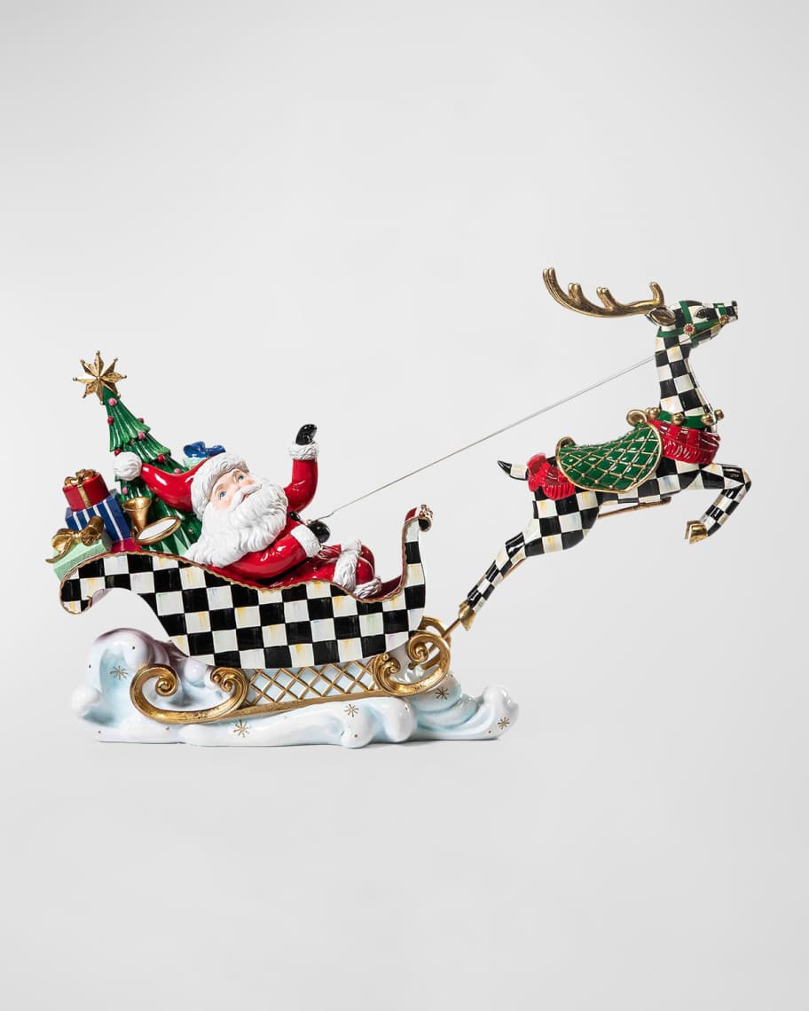 MacKenzie-Childs Granny Kitsch Illuminated Sleigh Ride Santa