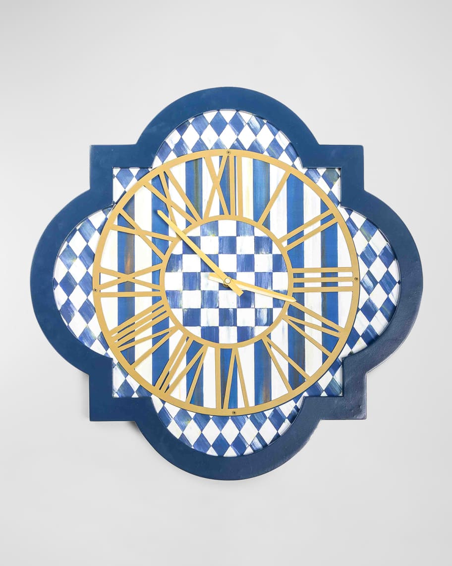 Image 1 of 2: Royal Check Tile Wall Clock