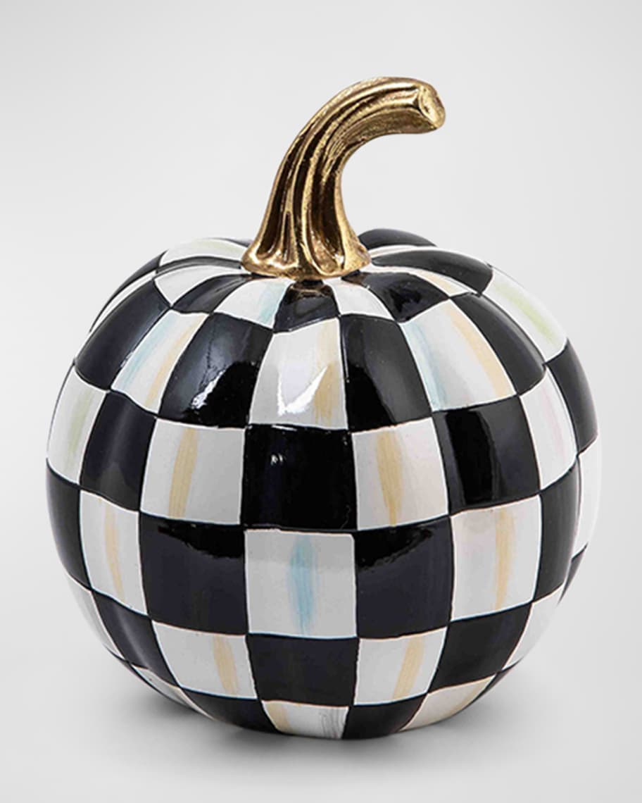 MacKenzie Childs Courtly Check Glossy Mini Pumpkin Horchow