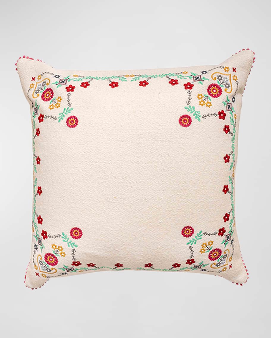Image 1 of 3: Heidi Embroidered Pillow, 18" Square