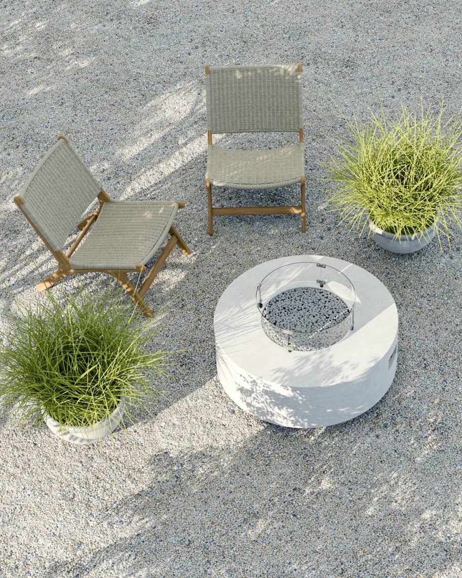 Image 2 of 2: Gravel Stone Round Fire Table 
