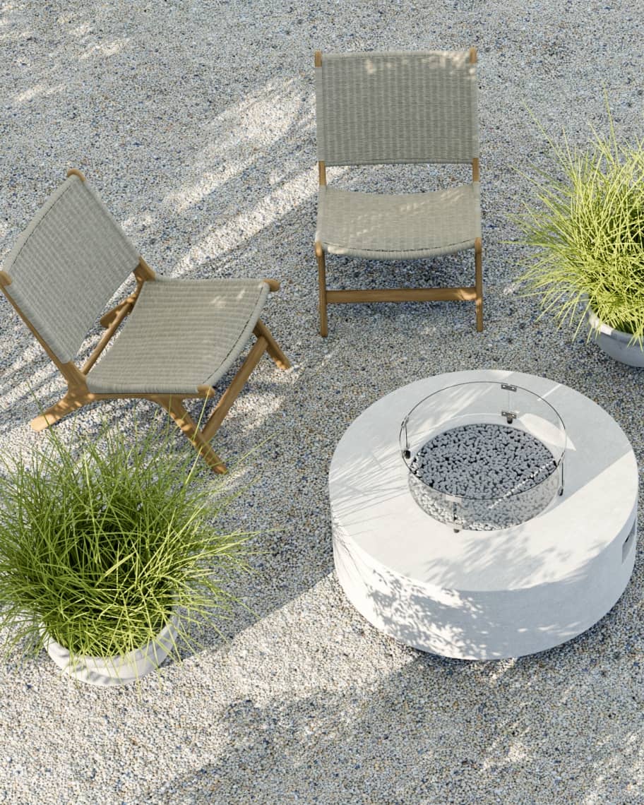Image 1 of 2: Gravel Stone Round Fire Table 