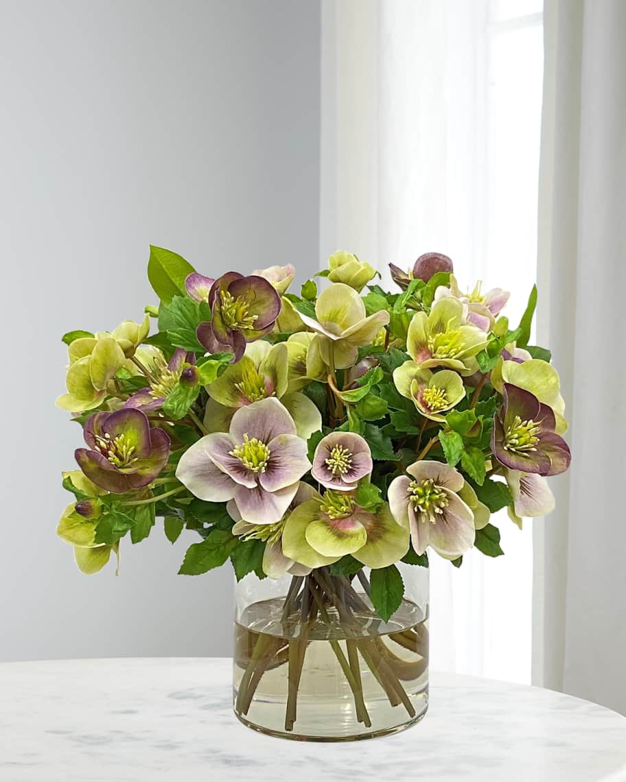 Winward Home Hellebores in Cylinder Vase | Horchow