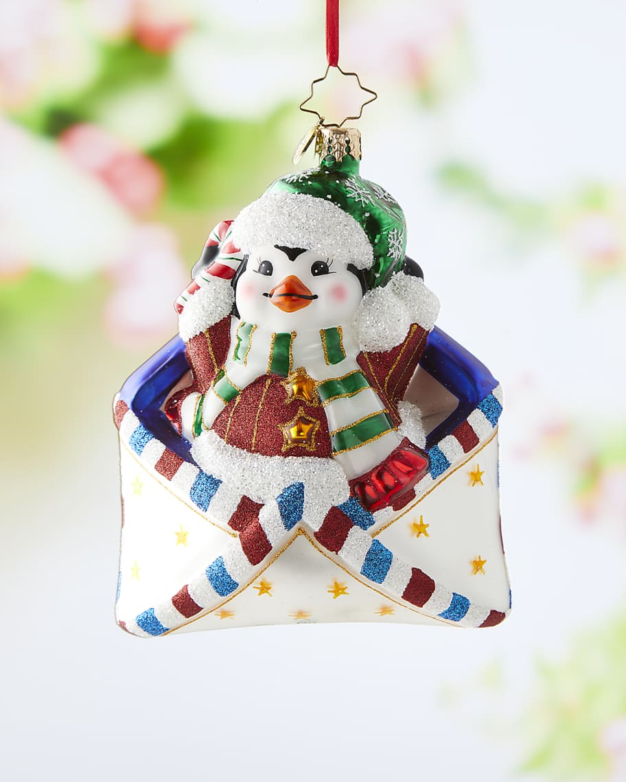 Image 1 of 2: Penguin Delivery Ornament