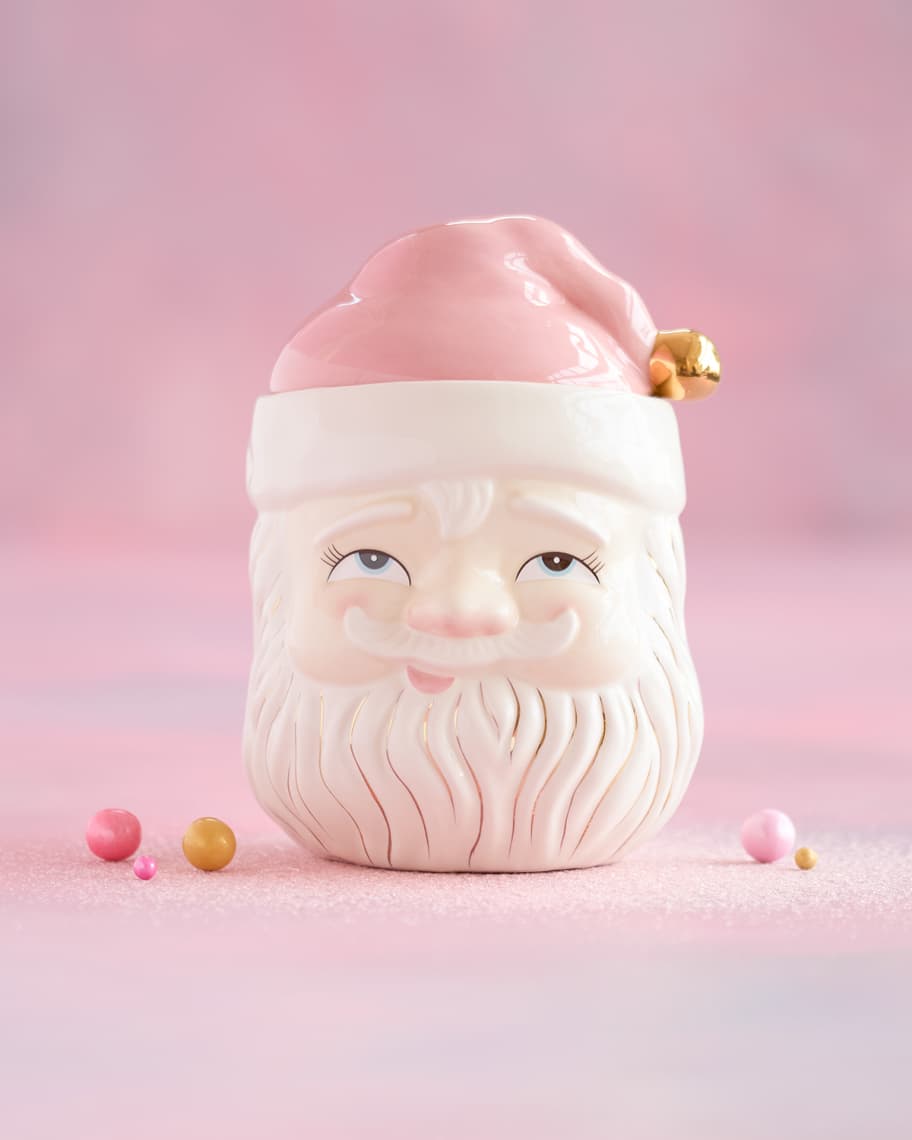 Image 1 of 1: Papa Noel Pink Cookie Jar 