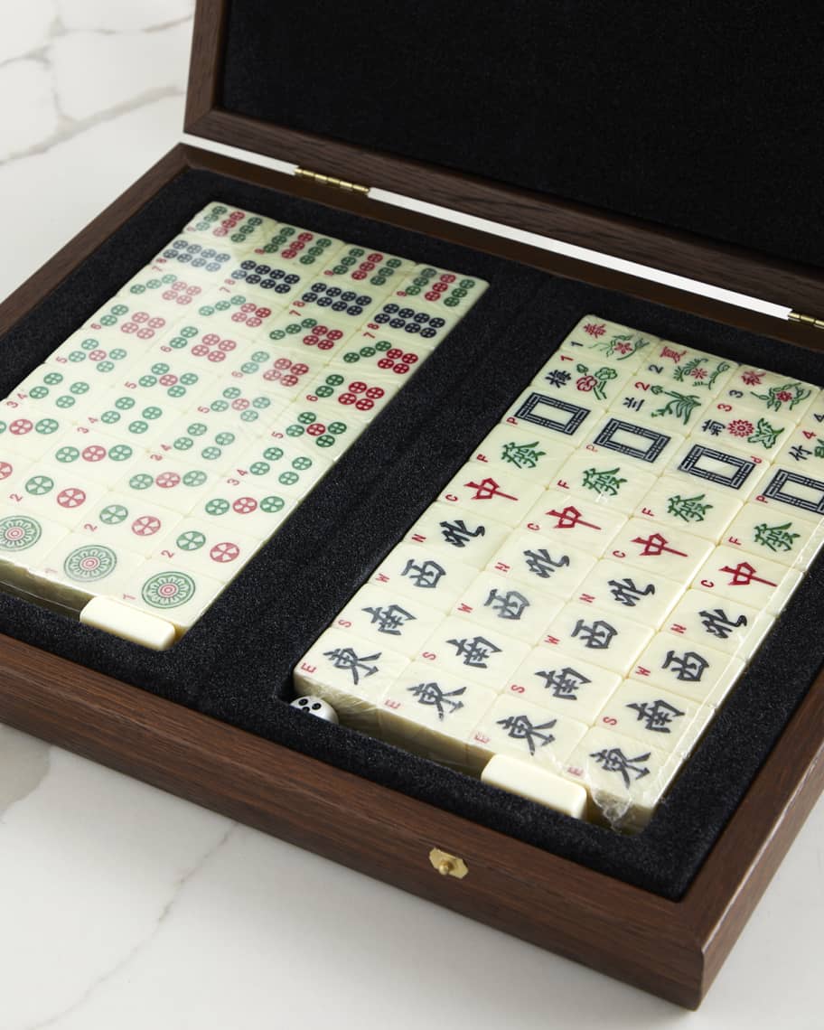 Image 2 of 3: Mah Jongg Tiles in California Walnut Case 
