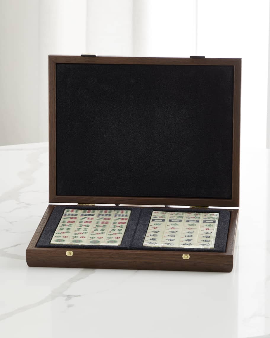 Image 1 of 3: Mah Jongg Tiles in California Walnut Case 