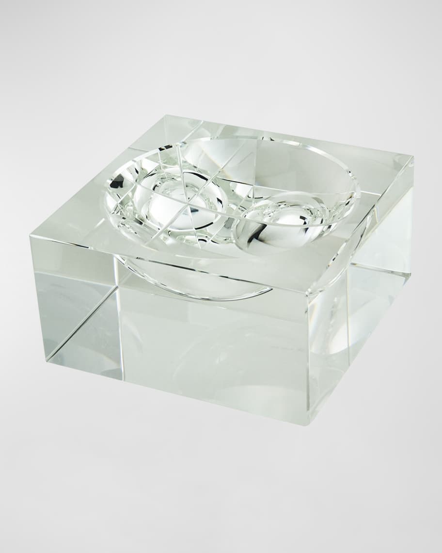 Image 1 of 1: Clear Crystal Square Centerpiece Bowl Large
