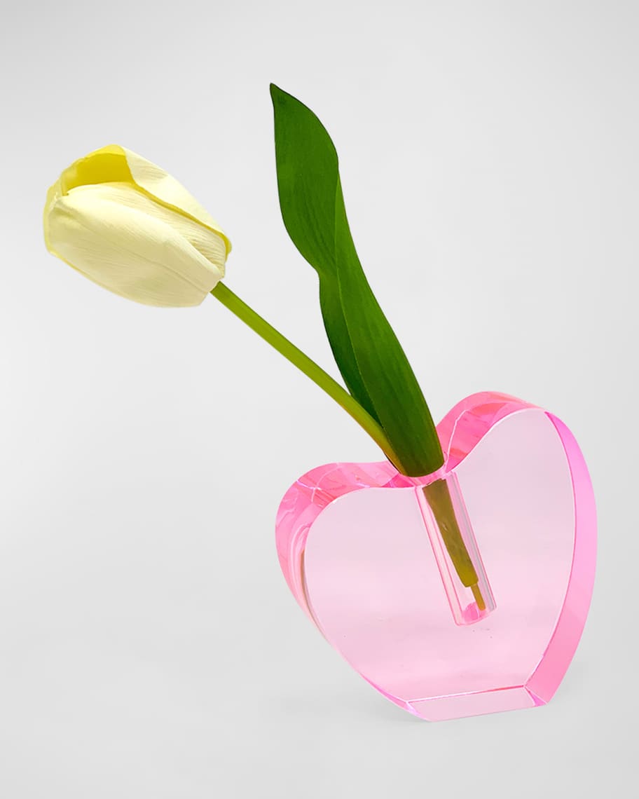 Image 2 of 2: Crystal Heart Vase-  Small