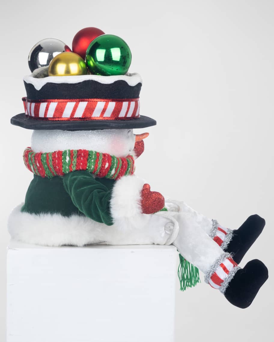 Image 2 of 3: Peppermint Palace Snowman Candy Container Lanky Leg Doll