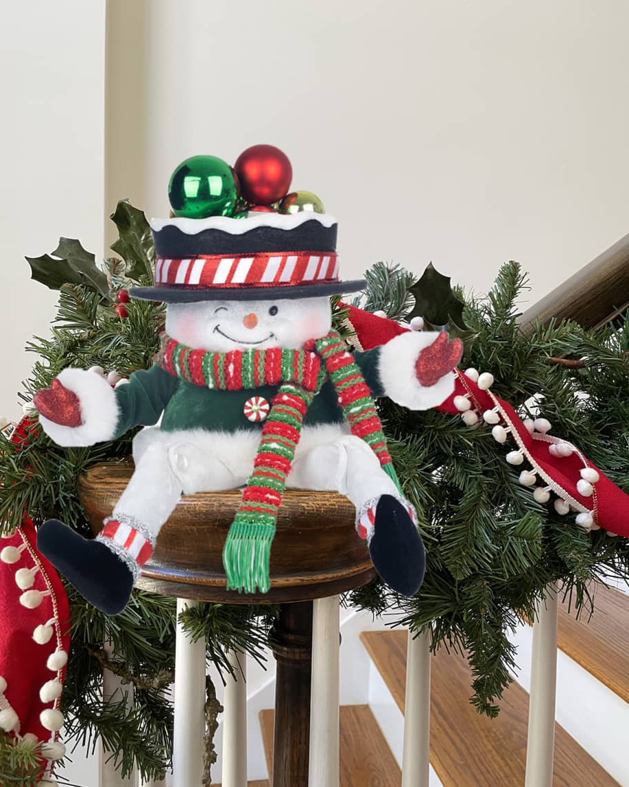 Image 1 of 3: Peppermint Palace Snowman Candy Container Lanky Leg Doll