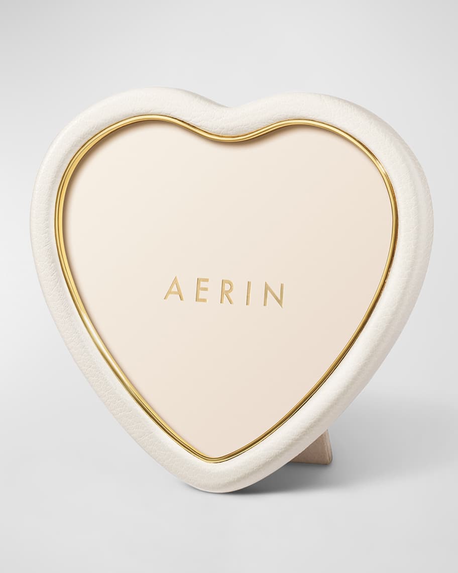 Image 1 of 3: Piero Heart Faux Shagreen Photo Frame, 6"